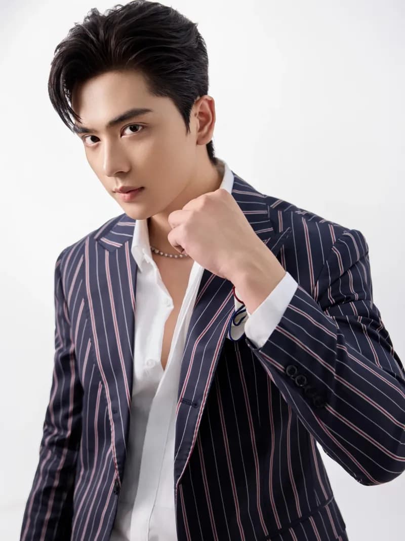 Blazer sọc navy REMMY