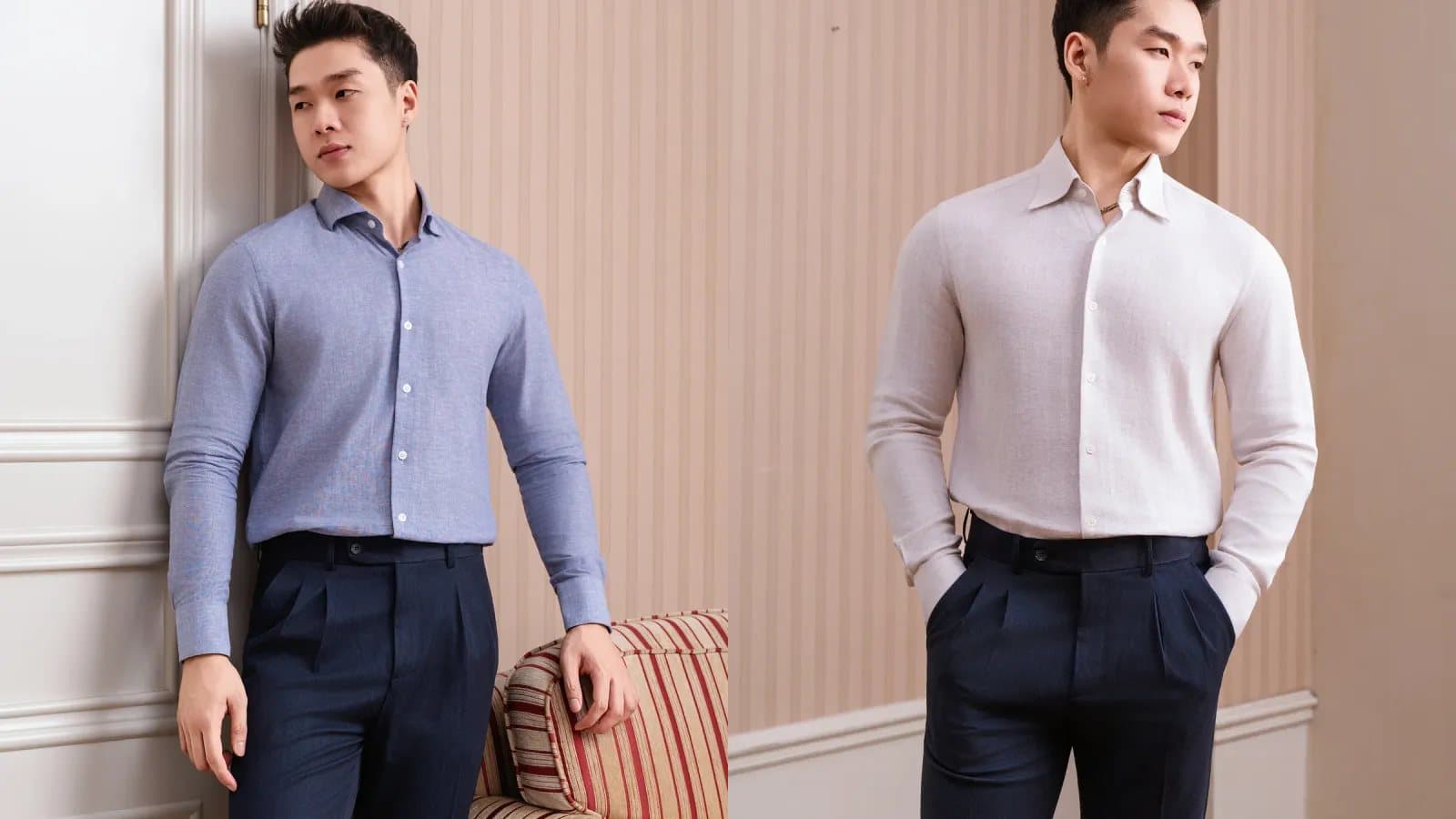 Quần âu nam cạp cao, xếp ly, sidetab: khác nhau thế nào?
