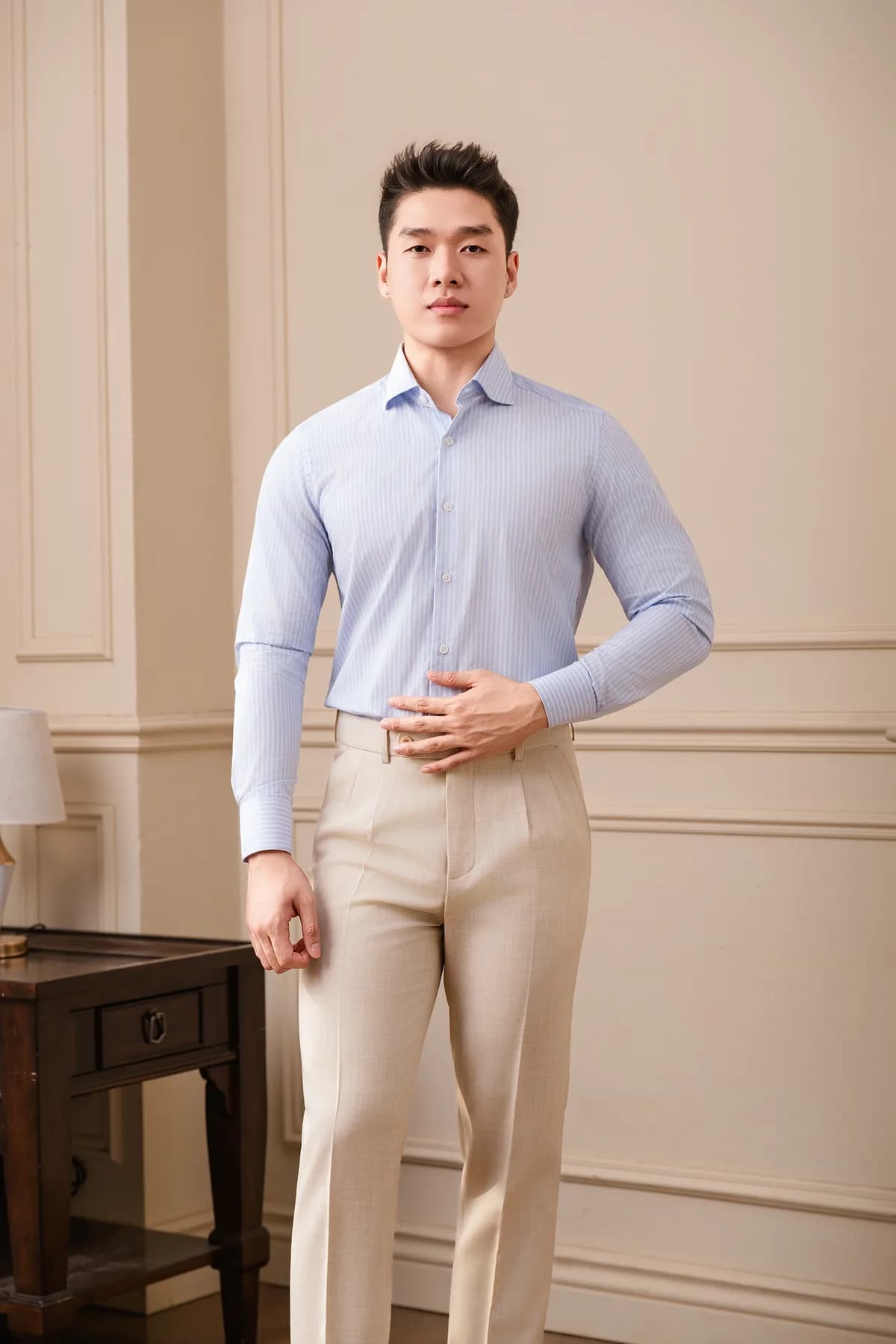 Sơ mi Kẻ xanh mảnh — chi tiết, Lookbook Sơ mi mới về REMMY